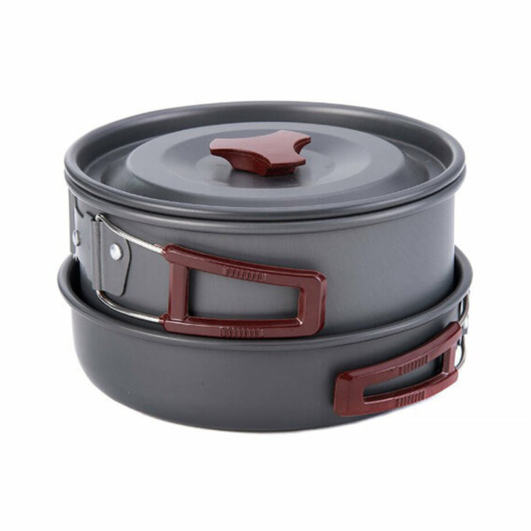 Набор туристической посуды Naturehike NH15T203-G из анодированного алюминия carbon