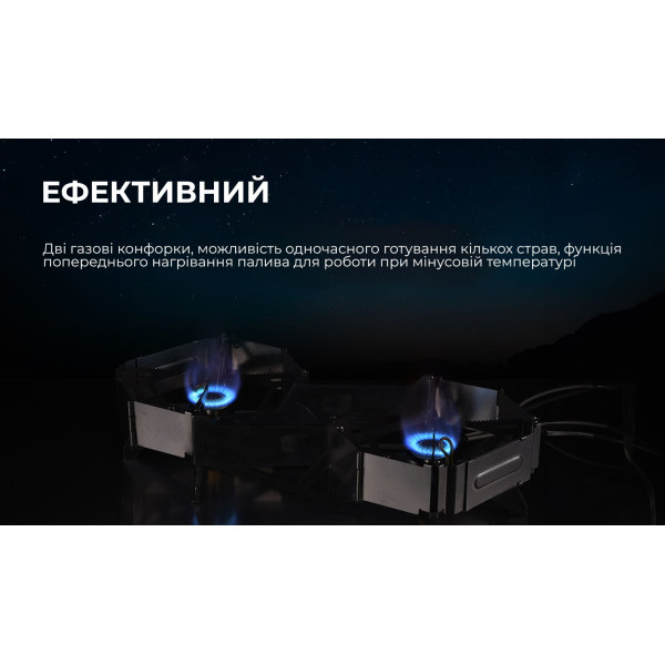 Газовая горелка двойная BRS-32 с ветрозащитой и подогревом топлива