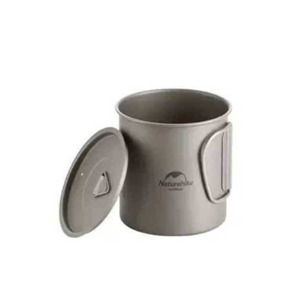 Кружка титановая Naturehike NH20CJ005 450 мл со складной ручкой и крышкой