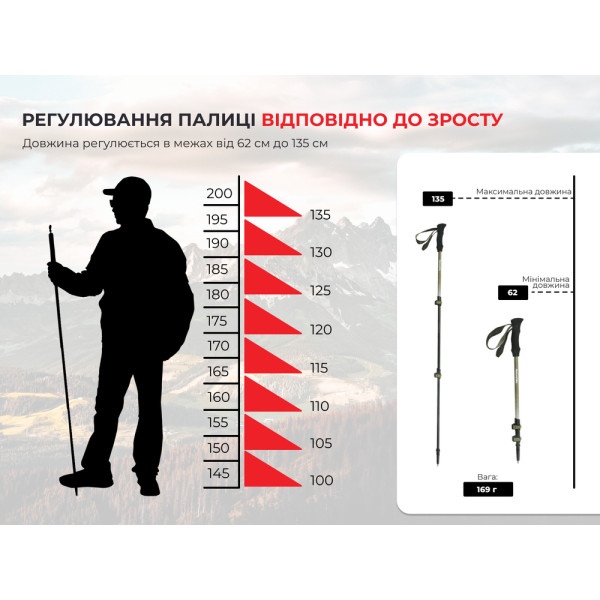Карбонова трекінгова палиця Naturehike ST10 NH19S010-T 110 см блакитна