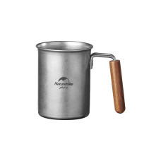 Кружка туристическая Naturehike NH21SJ001 350 мл из нерж стали и дерева
