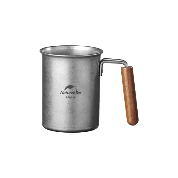 Кружка туристическая Naturehike NH21SJ001 350 мл из нерж стали и дерева