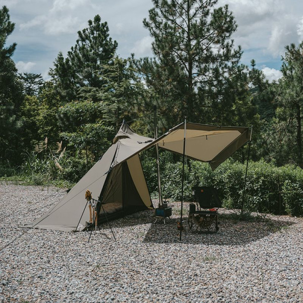 Намет Naturehike CNK2300ZP025 коричневий з отвором під піч водозахист 3000мм