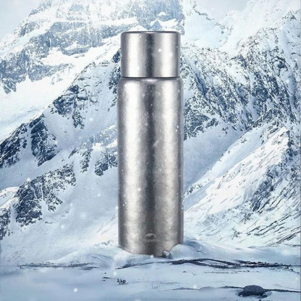 Термос титановый Naturehike CNK230CF012 600 мл с чехлом 6976507661225
