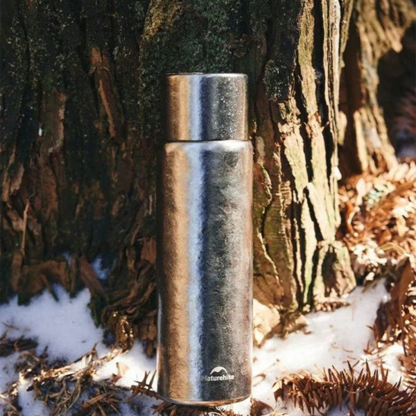 Термос титановый Naturehike CNK230CF012 600 мл с чехлом 6976507661225
