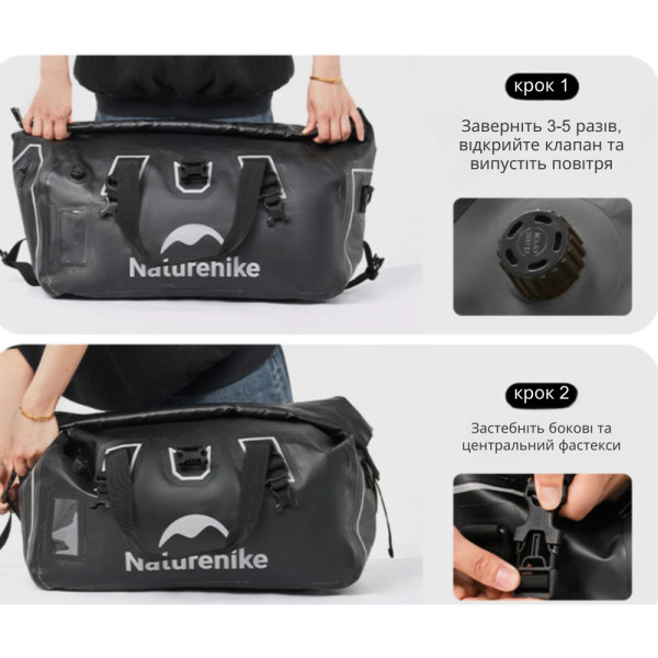 Водонепроницаемая дорожная сумка Naturehike CNK2450XB015 60 л черная IPX6