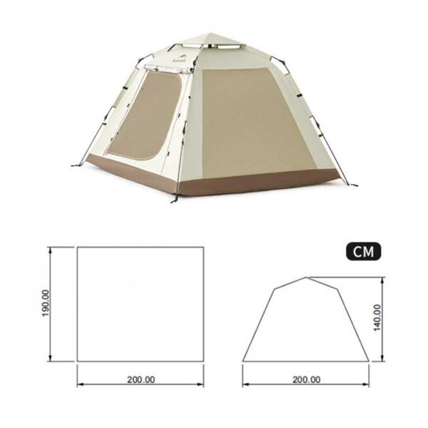 Тент для кемпинга Naturehike CNK2450WS021 автоматический бежевый