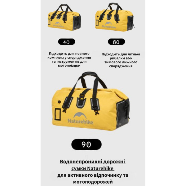 Водонепроницаемая дорожная сумка Naturehike CNK2450XB015 90 л черная