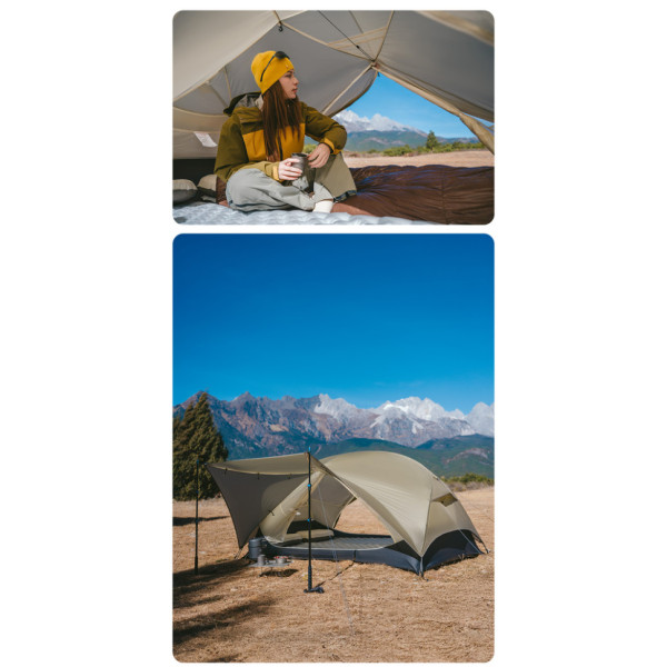 Палатка двухместная Naturehike Mongar UL CNK2550WS016 ультралегкая, коричневая