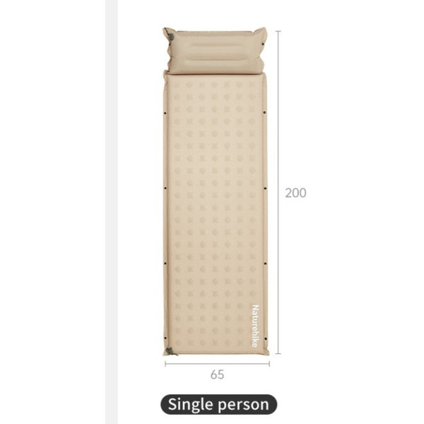 Самонадувающийся коврик Naturehike CNK2550WS025 с подушкой 200х65х3 см зеленый