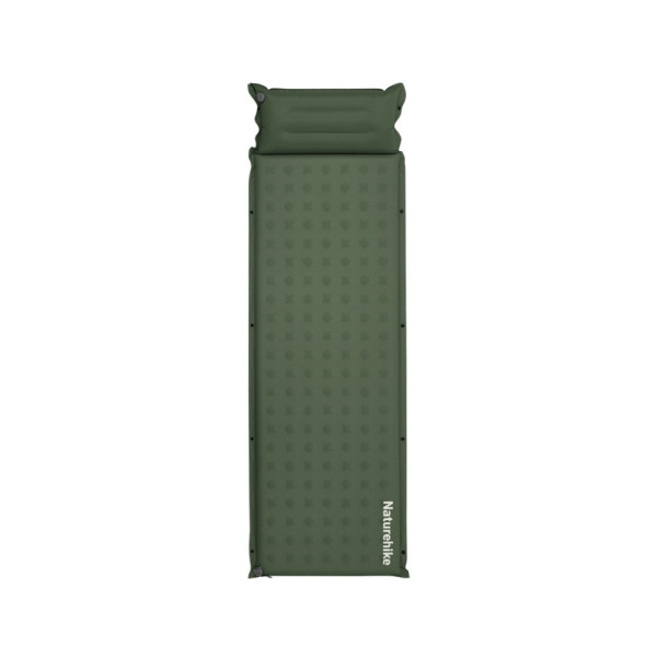 Самонадувний килимок Naturehike CNK2550WS025 з подушкою 200х65 см зелений