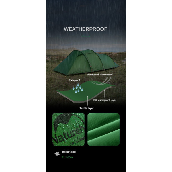Палатка туристическая трехместная Naturehike Opalus UL NH17L001-L светло-зеленая