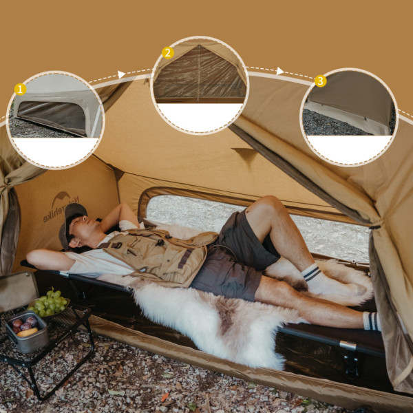 Палатка одноместная Naturehike CNK2450WS026 6927595713334 4-сезонная с тентом, коричневая