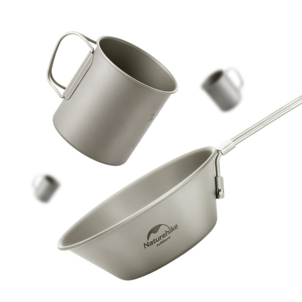 Титановая миска Naturehike NH20CJ004 300 мл со складной ручкой
