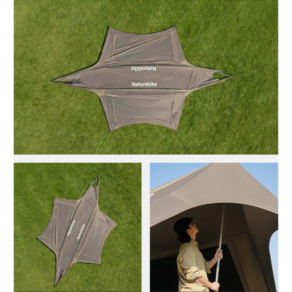 Тент туристический Naturehike Cloud Skies Tarp Lite 6977465860941 960х485 см темно-коричневый