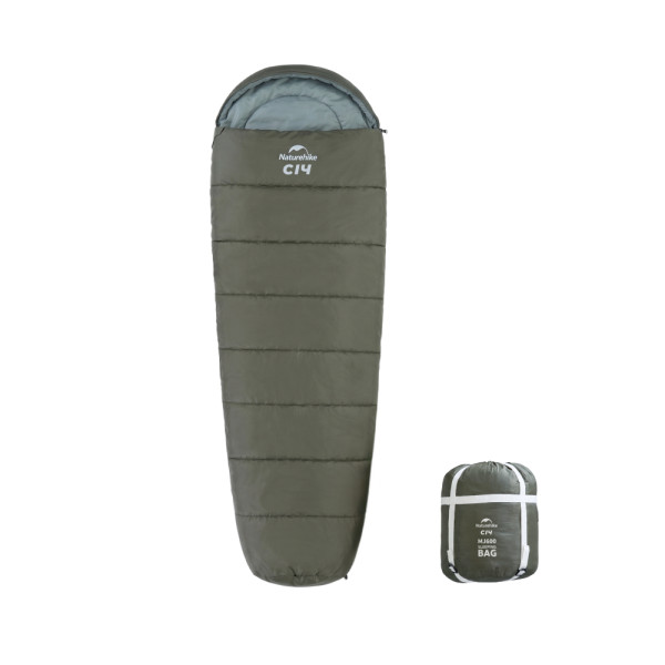 Спальный мешок кокон Naturehike CNK2300SD014 MJ600 Сич зеленый 3-сезонный
