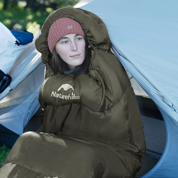 Спальный мешок кокон Naturehike CNK2300SD014 MJ600 Сич зеленый 3-сезонный