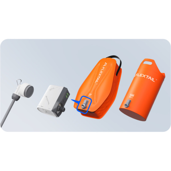 Портативний кемпінговий душ Flextail Tiny Shower Bucket TSB-700, 20л, помаранчевий