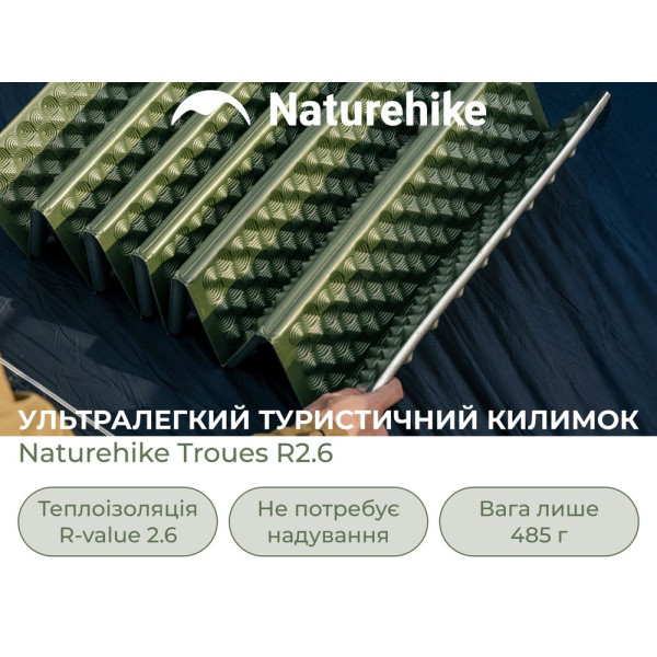 Коврик туристический Naturehike CNK2650WS010 складной IXPE зеленый