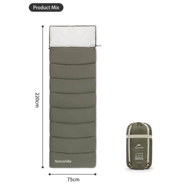 Спальний мішок Naturehike LD250 CNK2300SD016 темно-зелений