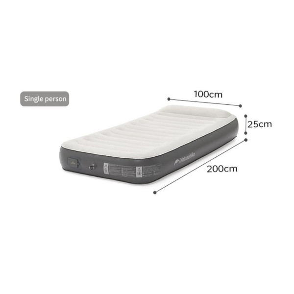 Матрас надувной Naturehike CNK2450WS040 со встроенной помпой серый