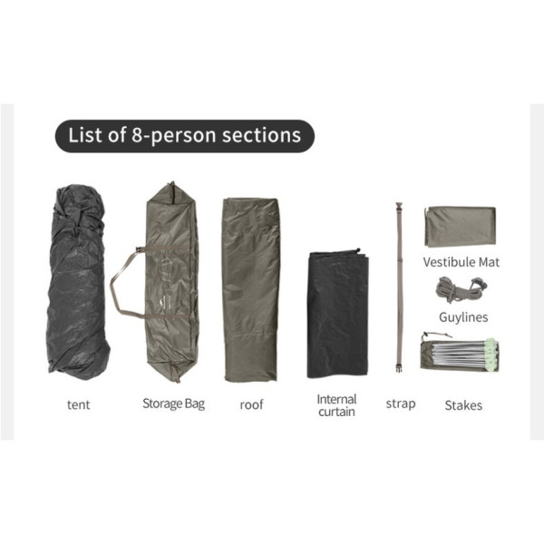 Палатка восьмиместная Naturehike Cape 13.1 CNK2450WS050 серо-коричневая
