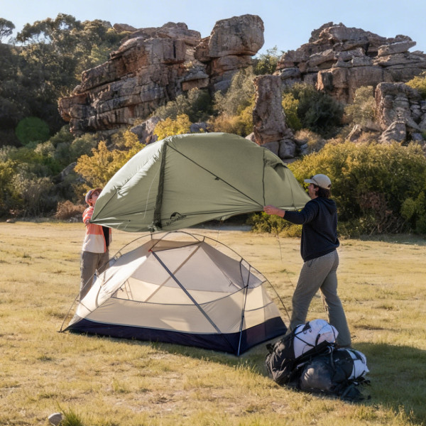 Палатка сверхлегкая двухместная Naturehike Mongar Tent Pro CNK2550WS037 20D зеленая
