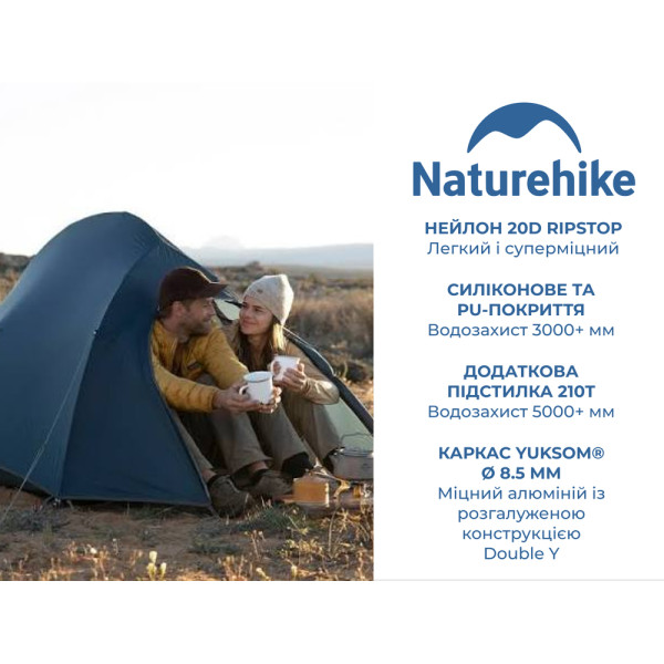Палатка сверхлегкая трехместная Naturehike Cloud Up Pro CNK2350WS020 20D голубая
