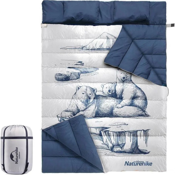 Спальний мішок двомісний Naturehike NH21MSD06 темно-синій