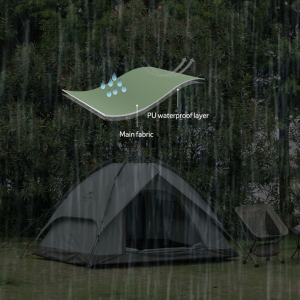 Автоматичний чотиримісний намет Naturehike NH21ZP008, темно-зелений
