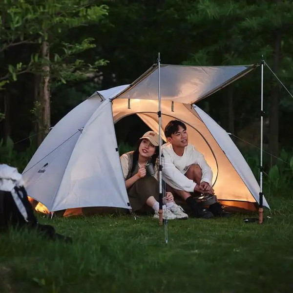 Двомісний намет Naturehike CNK2300ZP024 білий алюмінієвий каркас 2.5 кг