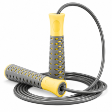Скакалка PowerPlay 4206 Jump Rope PRO+ Сіро-жовта (2,75m.)
