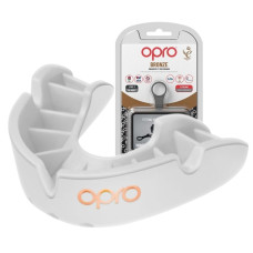 Дитяча капа боксерська OPRO Junior Bronze White 002185006 біла термопластик