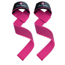 Бавовняні лямки для тяги Power System PS-3420_Pink з неопреном рожеві