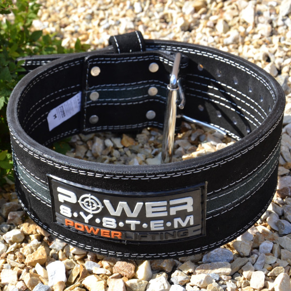 Пояс для пауерліфтингу Power System PS-3800 PowerLifting шкіряний Black/Grey Line XXL