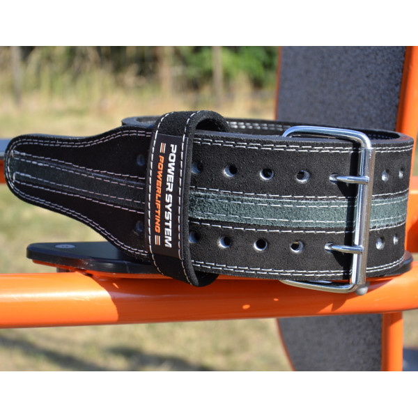 Пояс для пауерліфтингу Power System PS-3800 PowerLifting шкіряний Black/Grey Line XXL