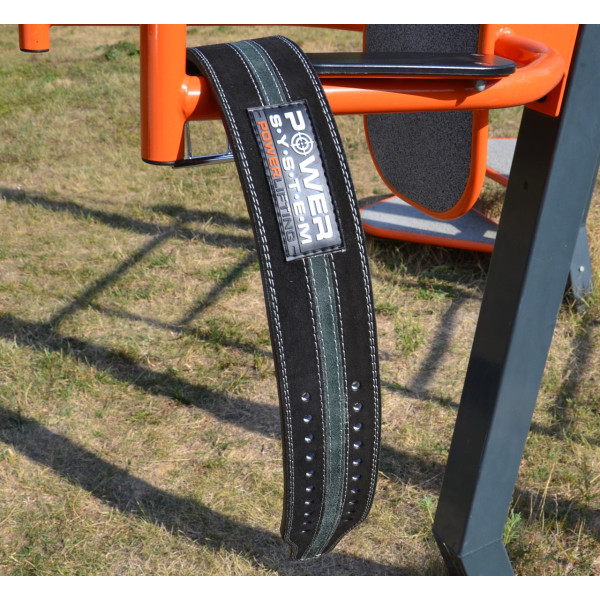 Пояс для пауерліфтингу Power System PS-3800 PowerLifting шкіряний Black/Grey Line XXL