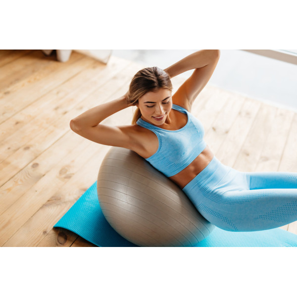 М'яч для фітнесу (фітбол) PowerPlay 4001 Ø65 cm Gymball Сірий + помпа