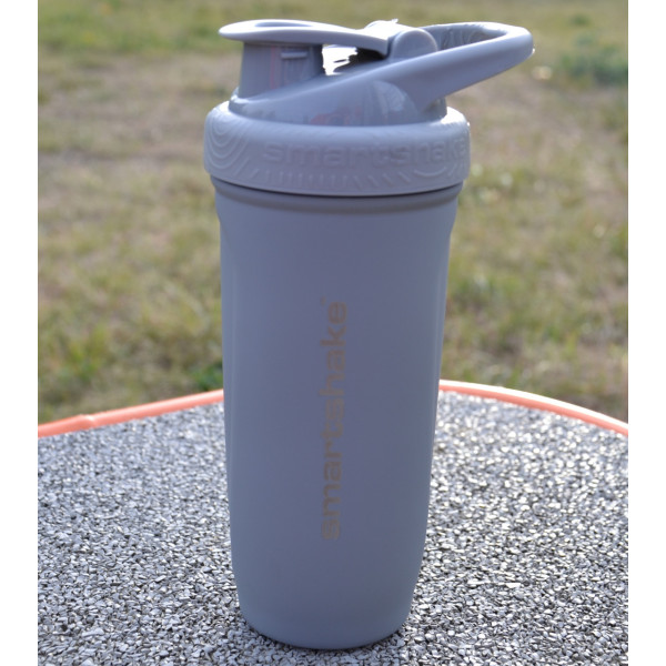 Шейкер спортивний SmartShake металевий Reforce Stainless Steel 30oz/900ml Gray
