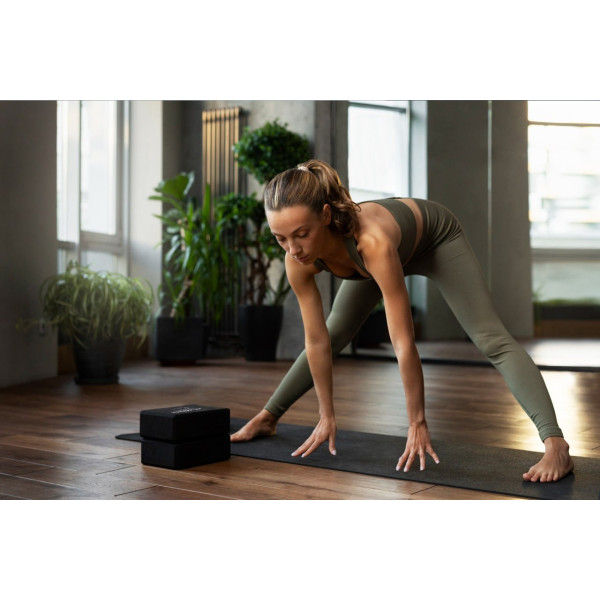 Блок для йоги 2 шт (пара) PowerPlay 4006 Yoga Brick EVA Чорні