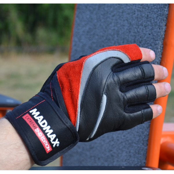 Рукавички для фітнесу MadMax MFG-568 Extreme 2nd edition Black/Red XXL