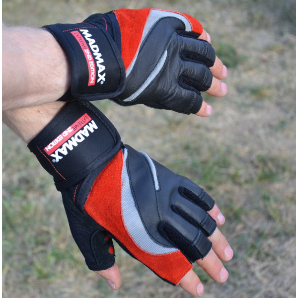 Рукавички для фітнесу MadMax MFG-568 Extreme 2nd edition Black/Red XXL