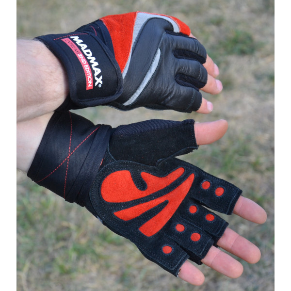 Рукавички для фітнесу MadMax MFG-568 Extreme 2nd edition Black/Red XXL