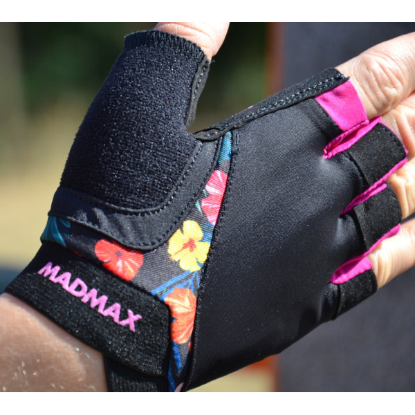 Рукавички для фітнесу MadMax MFG-770 Flower Power Gloves Black/Pink XS