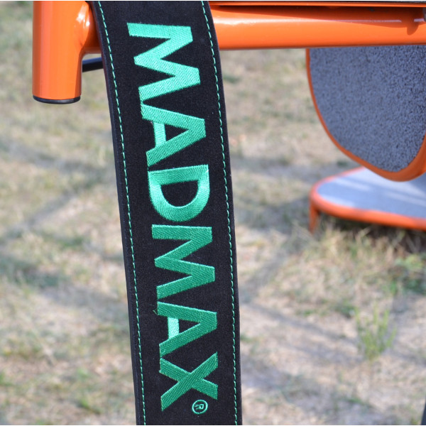 Пояс для важкої атлетики MadMax MFB-301 Suede Single Prong шкіряний Black/Green XXL