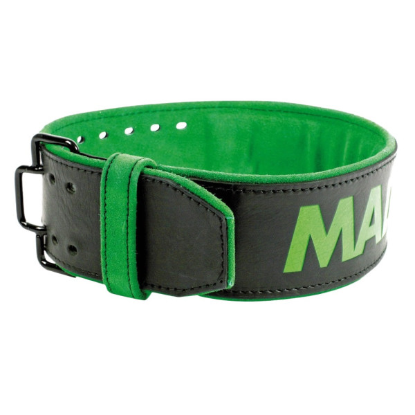 Пояс для важкої атлетики MadMax MFB-302 Quick Release Belt шкіряний Black/Green XL