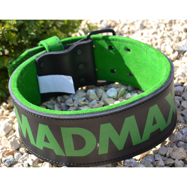 Пояс для важкої атлетики MadMax MFB-302 Quick Release Belt шкіряний Black/Green XL