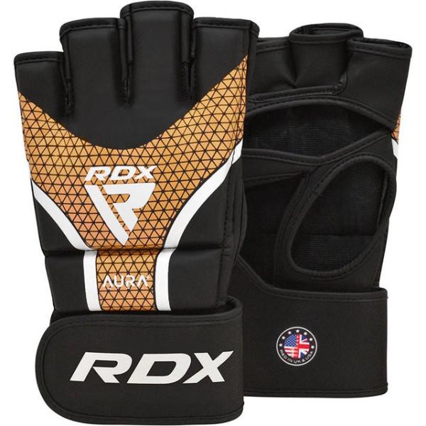 Рукавиці для ММА RDX AURA PLUS T-17 Black Golden M