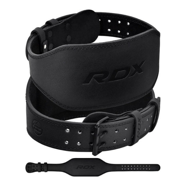 Пояс для важкої атлетики RDX 6 шкіряний Full Black XL