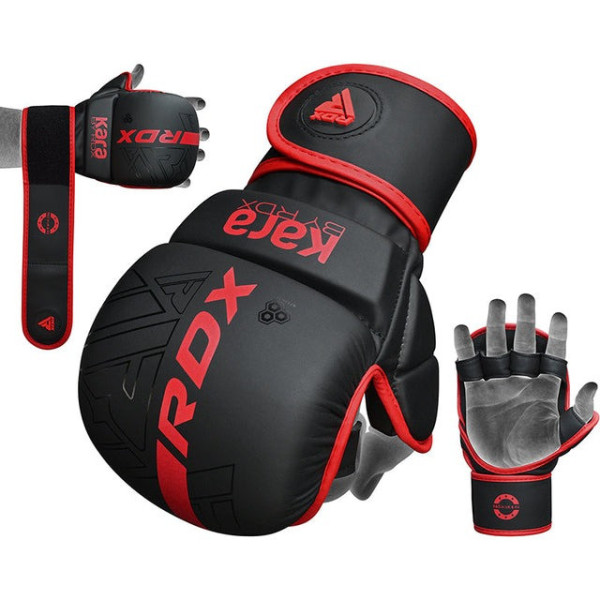 Рукавиці для ММА (Греплінгові рукавички) RDX F6 KARA Matte Red Plus S/M